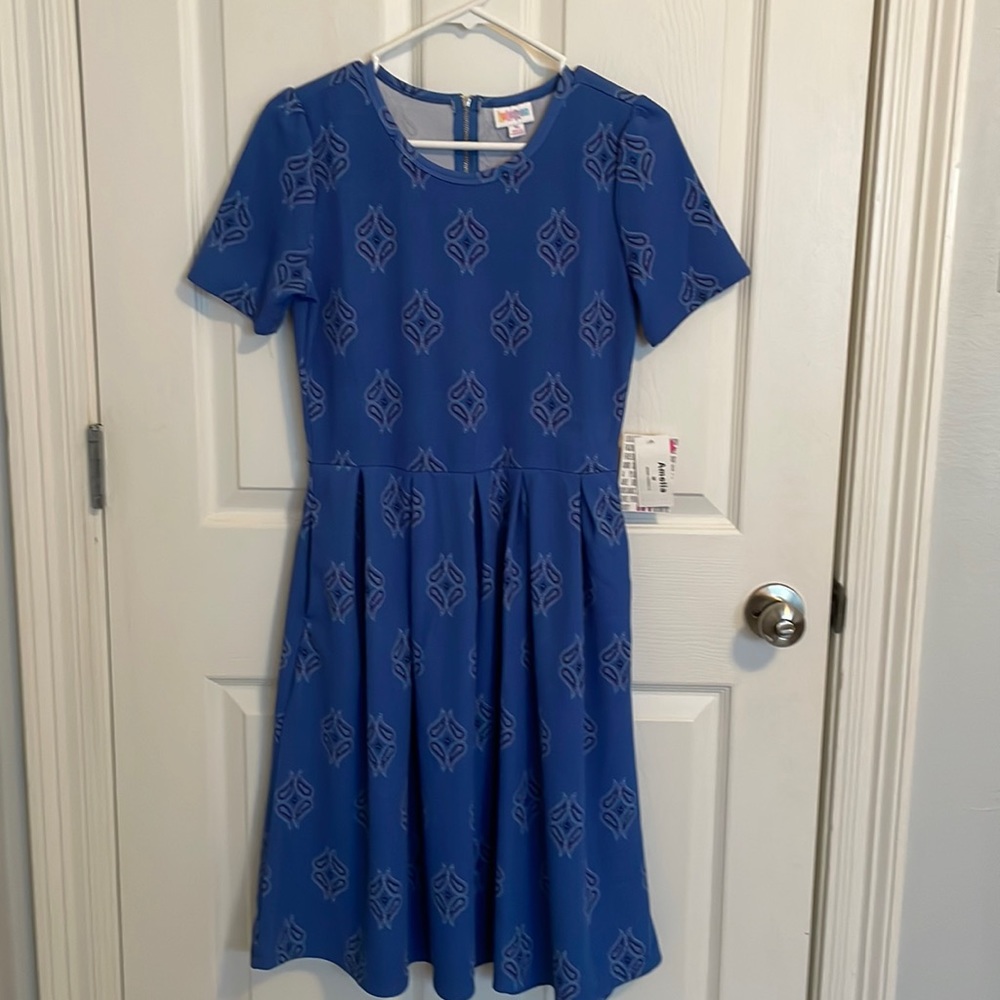 Blue LulaRoe Amelia Dress NWT
